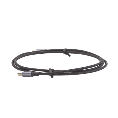 Cable USB-C a USB-C | 1 Metro | Transferencia de datos de 480 Mbps | Carga Rápida de hasta 60W | QC 4.0/3.0/2.0 | PD3.0 | FPC | AFC | Protección Integrada | Caja de Aluminio | Nylon Trenzado | Color Negro.