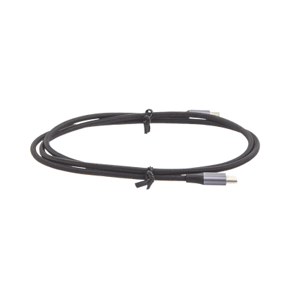 Cable USB-C a USB-C | 1 Metro | Transferencia de datos de 480 Mbps | Carga Rápida de hasta 60W | QC 4.0/3.0/2.0 | PD3.0 | FPC | AFC | Protección Integrada | Caja de Aluminio | Nylon Trenzado | Color Negro.