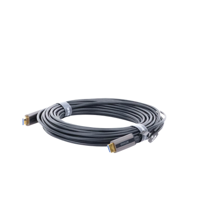 Cable HDMI de 15 Metros por Fibra Óptica 4K@60Hz | Fibra de 4 núcleos + Cobre estañado de 7 núcleos | Compatible con HDMI 2.0 | Alta velocidad 18 Gbps | 3D | HDR | Carcasa de  Zinc | Premium | 2 Años de Garantía.