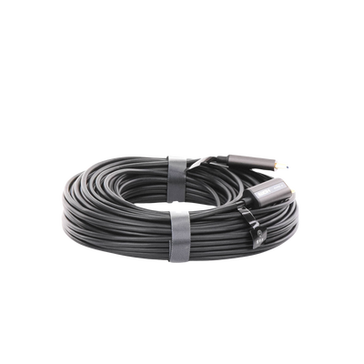 Cable HDMI de 30 Metros por Fibra Óptica 4K@60Hz | Fibra de 4 núcleos + Cobre estañado de 7 núcleos | Compatible con HDMI 2.0 | Alta velocidad 18 Gbps | 3D | HDR | Carcasa de  Zinc | Premium | 2 Años de Garantía.