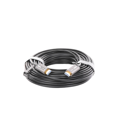 Cable HDMI de 30 Metros por Fibra Óptica 4K@60Hz | Fibra de 4 núcleos + Cobre estañado de 7 núcleos | Compatible con HDMI 2.0 | Alta velocidad 18 Gbps | 3D | HDR | Carcasa de  Zinc | Premium | 2 Años de Garantía.