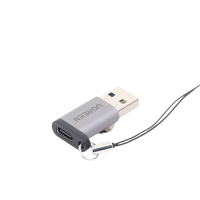 Adaptador USB 3.0 Macho a USB-C 3.1 Tipo C Hembra |Carga y Sincronización de Datos | Admite Corriente de 3A | Transferencia de hasta 5 Gbps | Amplia Compatibilidad | Chip VL160 | Caja de Aluminio | Color Gris