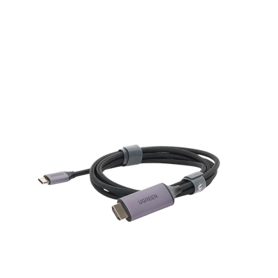 Cable USB-C 3.1 a HDMI 4K | 1.5m | Compatible con Thunderbolt 3 & 4 | Adaptador Tipo-C a HDMI | 4k@60Hz | Soporta Modo Espejo y Modo Extendido | Carcasa de Aluminio | Nylon Trenzado | Conector Niquelado | Blindaje Multicapa.