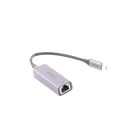 Adaptador de Red USB-C 3.1 (5 Gbps) a RJ45 | Thunderbolt 3 | Admite 10/100/1000 Mbps |  Chip Inteligente | Amplia Compatibilidad | Caja de Aluminio | Longitud del cable 10 cm.