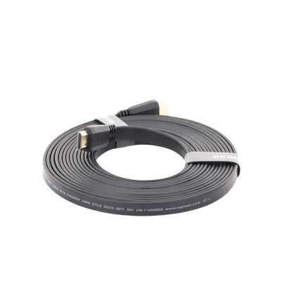 Cable HDMI 2.0 Plano de 5 m / 4K@60Hz / HDR / 3D / HEC (Canal Ethernet HDMI) / ARC (Canal de Retorno de Audio) / Color Profundo de 48 bits / Audio de 32 canales / HDCP /Audio Dolby True HD 7.1 / 18 Gbps / Estañado y Triple Blindaje / Anti Interfere