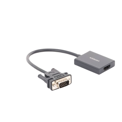 Entrada: VGA Macho / Salida: HDMI Hembra / Resolución de 1080P@60Hz / Puerto Estéreo de 3.5 mm / Plug and Play, Sin Controlador / Longitud del Cable 15 cm. / Incluye Cable de Alimentacion USB / Incluye Cable de Audio de 3.5mm.