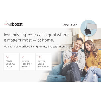 KIT de Amplificador de Señal Celular Home Studio/ Datos 2G, 3G, 4G / Llamadas / Mejora la señal para cubrir 60 m² como una habitación, casa pequeña o departamento.