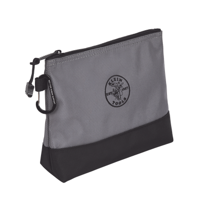 KIT 5 Bolsos Ultra Resistentes para Herramientas con Base y cierre Zipper, Colores: gris claro, amarillo, naranja, azul, gris oscuro. Todos con Mosquetones de Aluminio.