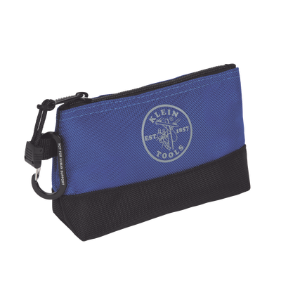 KIT 5 Bolsos Ultra Resistentes para Herramientas con Base y cierre Zipper, Colores: gris claro, amarillo, naranja, azul, gris oscuro. Todos con Mosquetones de Aluminio.