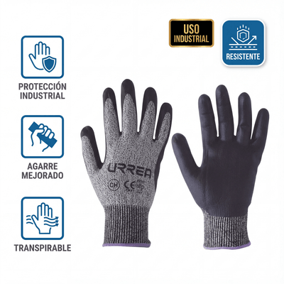 Guantes talla mediana supraneema con recubrimiento de nitrilo.