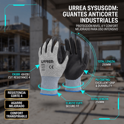 Guantes talla mediana supraneema con recubrimiento de nitrilo.