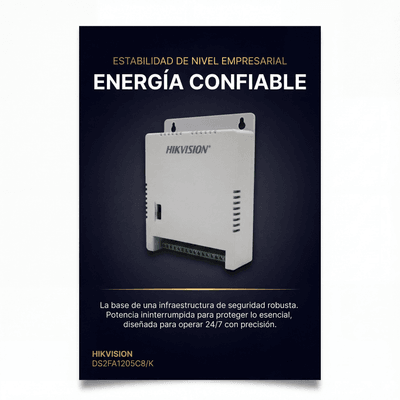Fuente de Poder Regulada 12 Vcc / 13.5 Vcc / 15 Vcc para 8 Cámaras / 8 Amperes (1 Amp por Salida) / Voltaje de Entrada 90 - 130 VCA / Filtro de Ruido para Cámaras 4K / Modo para Largas Distancias