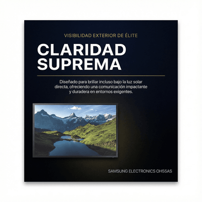 Pantalla Profesional LED 55" para Exterior con Vidrio Templado de Protección 5T, Full HD (1080p), HDMI/HDBaseT (LAN), Brillo 3500 cd/m2. Compatible VESA