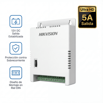 Fuente de Poder Regulada 12 Vcc / 13.5 Vcc / 15 Vcc para 8 Cámaras / 8 Amperes (1 Amp por Salida) / Voltaje de Entrada 90 - 130 VCA / Filtro de Ruido para Cámaras 4K / Modo para Largas Distancias