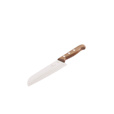 Cuchillo Santoku Wood de 17 cm, Filo con Alvéolos Estilo Japonés.