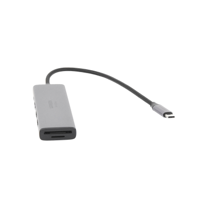 HUB USB-C Multifuncional   a  HDMI 4K@60Hz / HDCP2.2 / HDR10/3D / 2 Puertos USB3.0 / Lector de Tarjetas SD+TF (Uso Simultáneo) / USB C PD 100W / 6 en 1