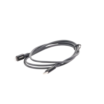 Cable USB-C a Lightning | 1 Metro | Certificado MFi | Carga Rápida 60W | 480 Mbps | PD | Conector C94 | Adecuado para iPhone, iPad y iPod | Protección Integrada | Caja de ABS | Cubierta de TPE | Color Negro.