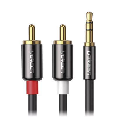 Cable Audio Premium Jack 3.5mm a 2 RCA / 10 Metros / Flexible / Doble Blindaje / Transferencia de Audio sin Pérdidas / Caja de Aleación de Cobre / Amplia Compatibilidad / Diseño Duradero.