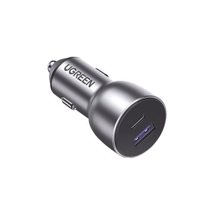 Cargador de Auto 52.5W | Puerto USB-A y USB-C | Carga Rápida | Compatible con Vehículos de 12 y 24 VCD | PD3.0 + QC3.0 | Chip Inteligente | Diseño Compacto  Mayor Eficiencia Energética | Caja de Aluminio.