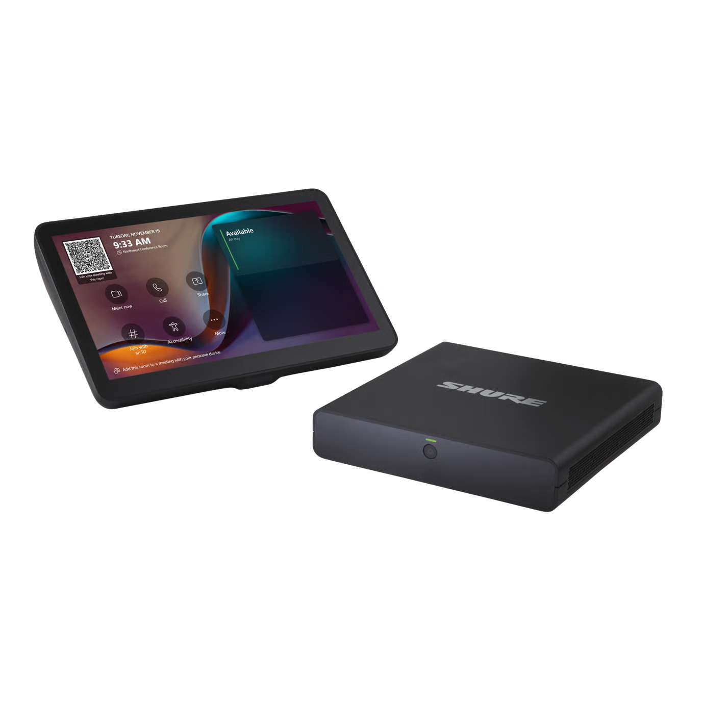 SHURE IMXRK80 IntelliMix Room Kit 80 System para Microsoft Teams Rooms, videoconferencia diseñado para salas grandes. Incluye 2 micrófonos y altavoz de techo MXA902, 3 cámaras Huddly L1, panel táctil de 11", CPU Windows 11 IoT y DSP IntelliMix RooM