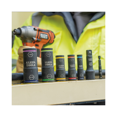 Juego de Dados de Impacto de 7 piezas, Medidas: 3/8 x 7/16'', 1/2 x 9/16'', 5/8 x 11/16'', 3/4 x 13/16'', y 7/8 x 15/16''