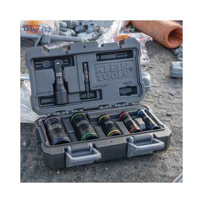 Juego de Dados de Impacto de 7 piezas, Medidas: 3/8 x 7/16'', 1/2 x 9/16'', 5/8 x 11/16'', 3/4 x 13/16'', y 7/8 x 15/16''