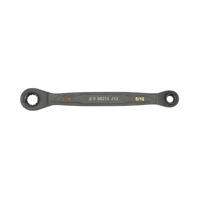 Juego de 2 llaves Estriadas de Matraca 4 en 1 con 8 Medidas Inglesas 1/2-5/8", 3/4-9/16", 1/4-3/8", 7/16-5/16"