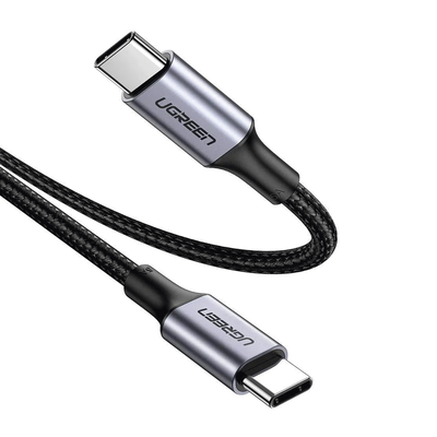 Cable USB-C a USB-C | 1 Metro | Carga Rápida de hasta 100W | Transferencia de datos 480 Mbps | PD3.0 | QC4.0/3.0/2.0 | FPC | AFC | Protección Integrada| Caja de Aluminio | Nylon Trenzado | Amplia Compatibilidad | Color Negro.