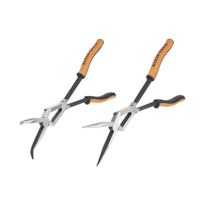 Juego de 2 Pinzas de Punta Doblada y Punta de Aguja de Gran Alcance 33 cm