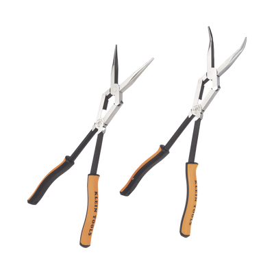 Juego de 2 Pinzas de Punta Doblada y Punta de Aguja de Gran Alcance 33 cm