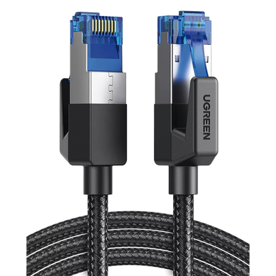 Cable Ethernet Cat8 CLASSâ… F/FTP Redondo con Malla de Nylon 2 Metros