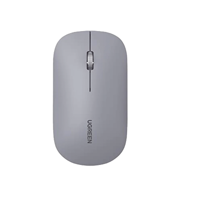 Mouse inalámbrico 2.4 GHz | Ultra Delgado y Silencioso | DPI 1000/1600/2000/4000 (Ajustable) | Alcance 10m | Scroll de Aluminio | Adaptable a diferentes superficies | Diseño suave al tacto | Contiene Receptor USB | Color Gris.