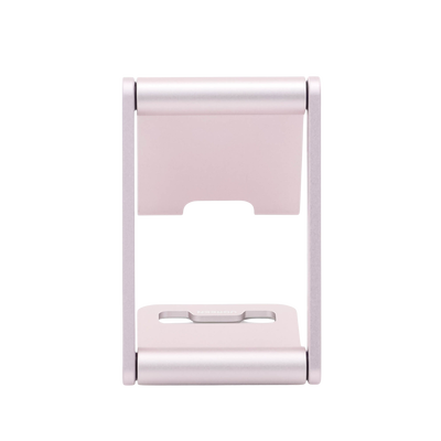 Soporte para Teléfono Celular de Aluminio / Angulo Ajustable / Amplia Compatibilidad con dispositivos de 4.7'' a 7.9'' / Antideslizante / Antiarañazos / Plegable / Color Rosa