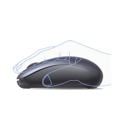 Mouse Inalámbrico 2.4G 800/1200/1600/2400 DPI | Función de 3 botones | Alcance 10m | Silencioso |  Ergonómico | Anti-caída y Anti-interferencias | Batería Alcalina AA incluida  | Midnight Blue.