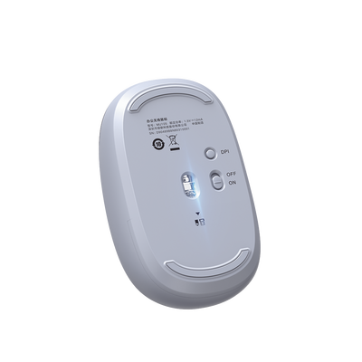 Mouse Inalámbrico 2.4G 800/1200/1600/2400 DPI | Función de 3 botones | Alcance 10m | Silencioso |  Ergonómico | Anti-caída y Anti-interferencias | Batería Alcalina AA incluida  | Color Dusty Blue.