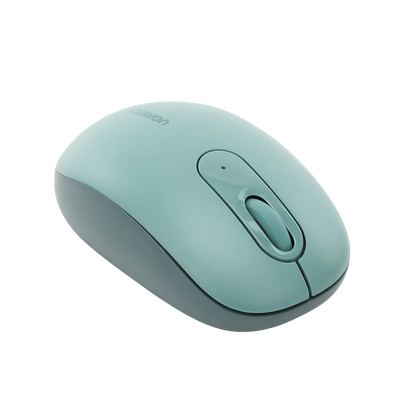 Mouse Inalámbrico 2.4G 800/1200/1600/2400 DPI | Función de 3 botones | Alcance 10m | Silencioso |  Ergonómico | Anti-caída y Anti-interferencias | Batería Alcalina AA incluida  | Color Green.