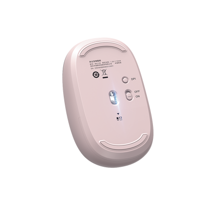 Mouse Inalámbrico 2.4G 800/1200/1600/2400 DPI | Función de 3 botones | Alcance 10m | Silencioso |  Ergonómico | Anti-caída y Anti-interferencias | Batería Alcalina AA incluida  | Color Dusty Pink.