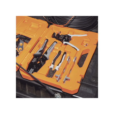 Juego de Herramientas de Conexión Fotovoltaica (Solar), 6 Piezas: Estuche, 2 Llaves Aisladas MC4, Cortador 1/0 AWG Al, Pelacables 6-12 AWG Sólido y 8-14 AWG Trenzado, Ponchadora MC4T 10-14 AWG