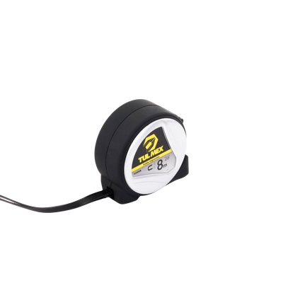 Flexómetro Magnético(Cinta de Medir) de 8 metros, Graduada por Ambos Lados. Con Botón de Freno