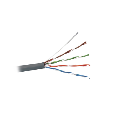 Bobina de Cable UTP de 4 pares, Cat5e, PVC (CM), Color Gris, 24 AWG, 305m