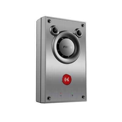 Intercomunicador IP, Altavoz 10W, 2 relevadores con botón para llamada, anti-vandálico, IP66 e IK10, PoE