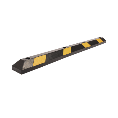 Tope Vehicular P / Estacionamiento / 183cm / Color Negro-Amarillo / 8 Franjas Reflejantes.