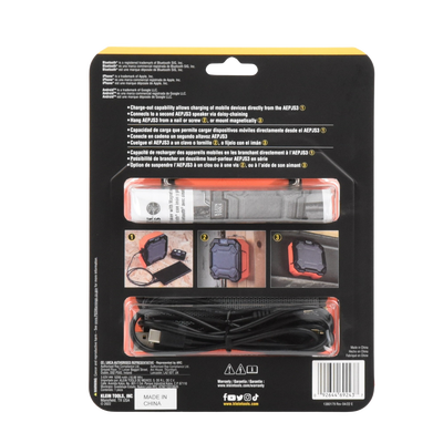 Bocina Portátil BLUETOOTH® con Imán y Gancho para Colgarse. Permite Altavoz Manos Libres con Micrófono Incorporado.