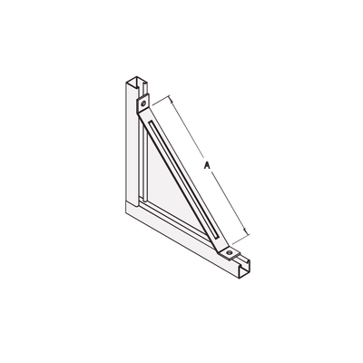 Base Rectangular con 2 perforaciones para Perfil Sencillo.