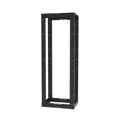 Rack de Cuatro Postes Estándar de 19", Rieles Roscados #12-24, Profundidad Ajustable de 23 a 42 in, 45 Unidades de Rack, Color Negro