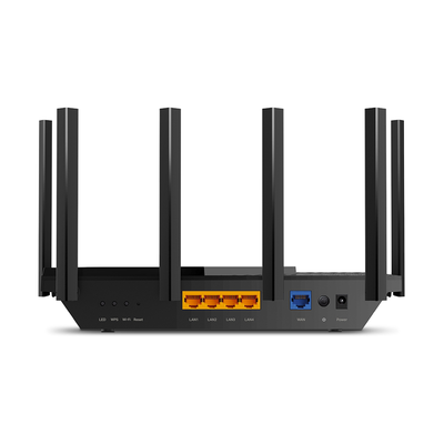 Router WiFi 6 Doble Banda / AX5400 MU-MIMO 4X4 y OFDMA / 1 puerto WAN 10/100/1000 Mbps / 4 puertos LAN 10/100/1000 Mbps / 1 puerto USB 3.0 /  6 potentes antenas / Administración App (Tether) o Página web / Protección HomeShield