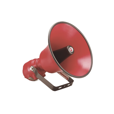 Altavoz amplificado de 30 W a 24VCD A Prueba de Explosiones Listado por UL y cUL para Clase I, División 1, Grupos B, C y D; Clase I, División 2, Grupo A, B, C y D; Clase II, División 2, Grupos F y G; Clase III