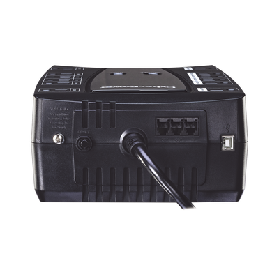 UPS de 750 VA/450 W, Topología Línea Interactiva, Entrada 120 Vca NEMA 5-15P, Tipo Gabinete Compacto, Con 12 Tomas NEMA 5-15R