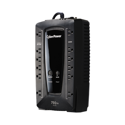 UPS de 750 VA/450 W, Topología Línea Interactiva, Entrada 120 Vca NEMA 5-15P, Tipo Gabinete Compacto, Con 12 Tomas NEMA 5-15R