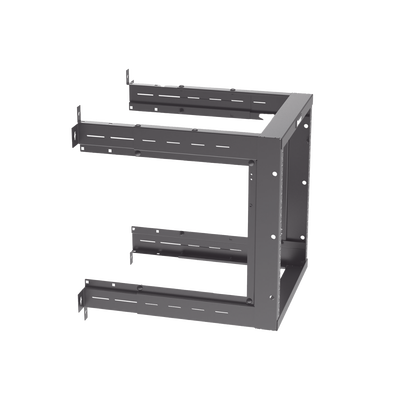 Rack PanZone® de Montaje en Pared, de 19in, Profundidad Ajustable, Rieles Numerados y Roscados #12-24, 12 UR, Color Negro